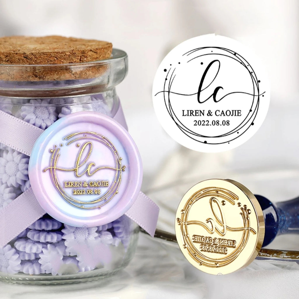 Thème de mariage Tampon LOGO personnalisé Personnalisation personnalisée Tête de tampon de cire à cacheter Décoration de carte d'invitation de mariage