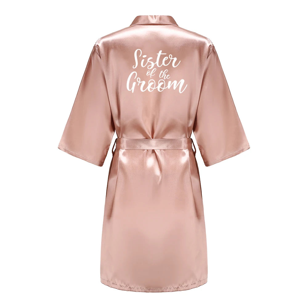 Peignoirs de mariée pour femmes, cadeaux de fête prénuptiale, robe de demoiselle d'honneur, nuisette en satin de soie, kimono sexy d'été, robe de chambre.