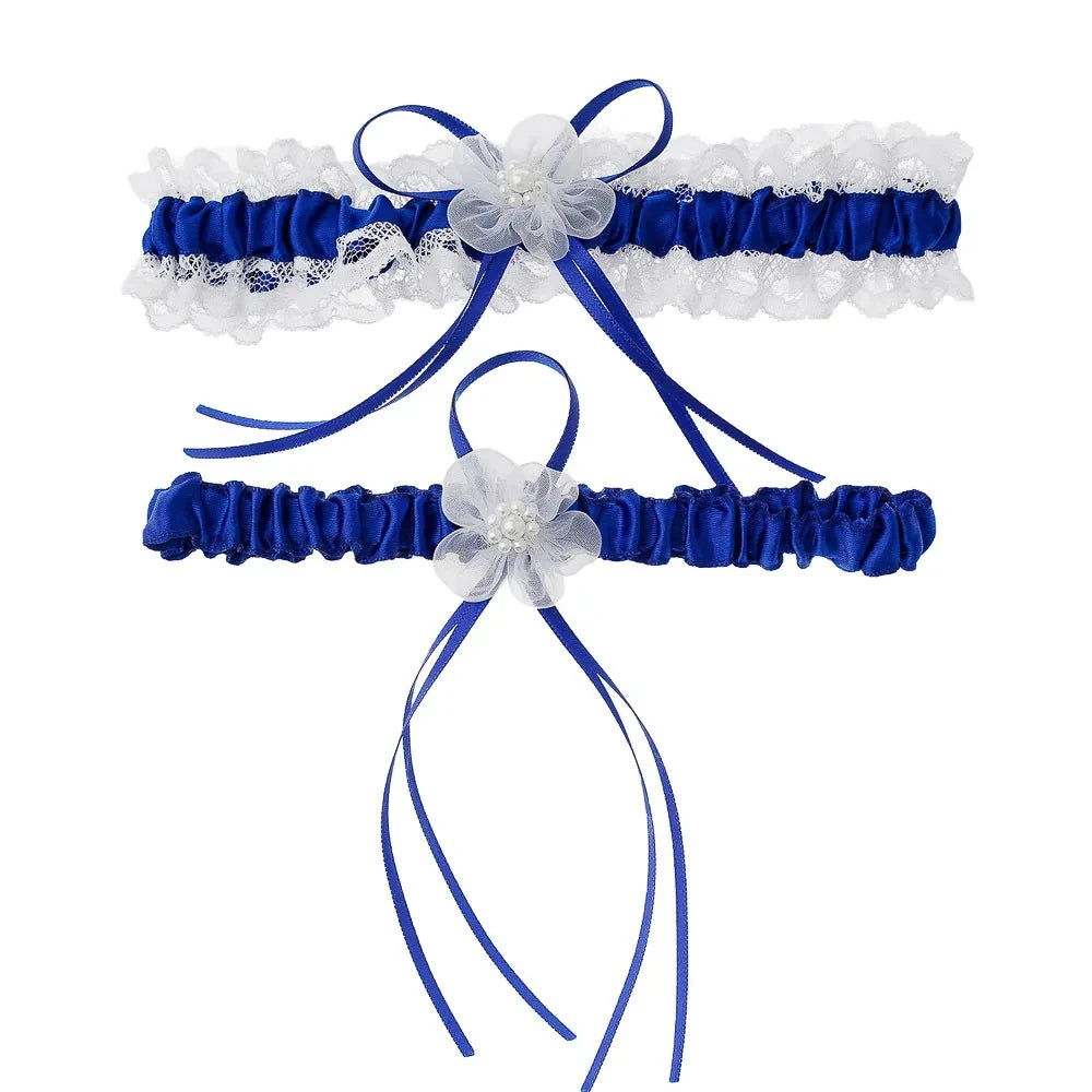 Jarretelle de Mariage avec Fleur et Perles, Bande de Satin, Accessoires de Mariée, Cosplay, Fête, Boucle de Jambe Florale Élastique
