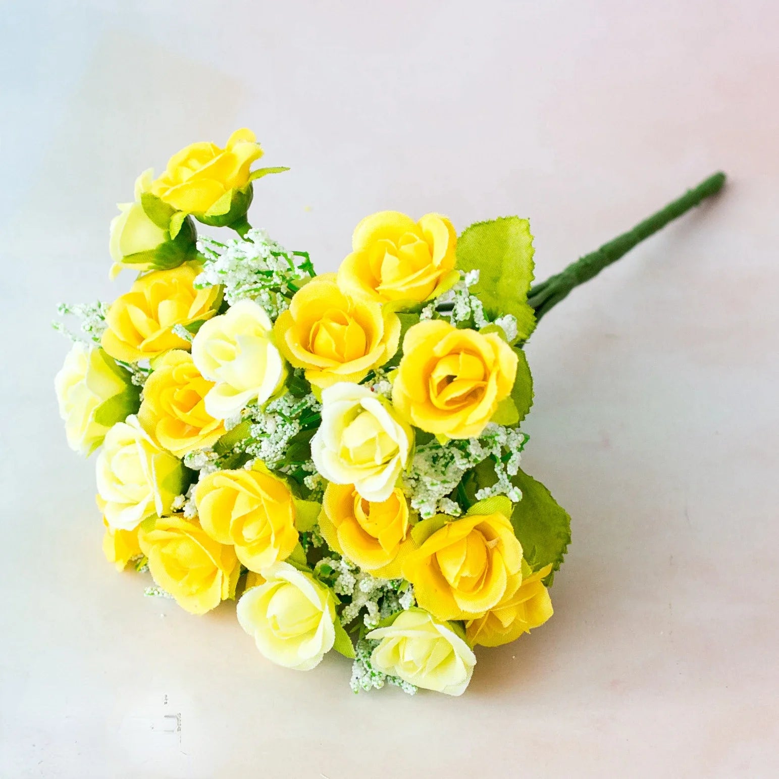 Bouquet de roses artificielles diamant – 21 fleurs, 7 tiges