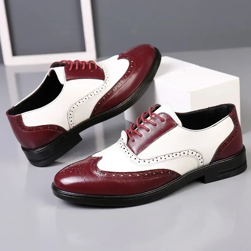 Chaussures habillées multicolores pour hommes Chaussures en cuir rétro pour hommes Chaussures d'affaires baroques pour hommes Chaussures décontractées Oxford pour hommes Erkek Ayakkabı
