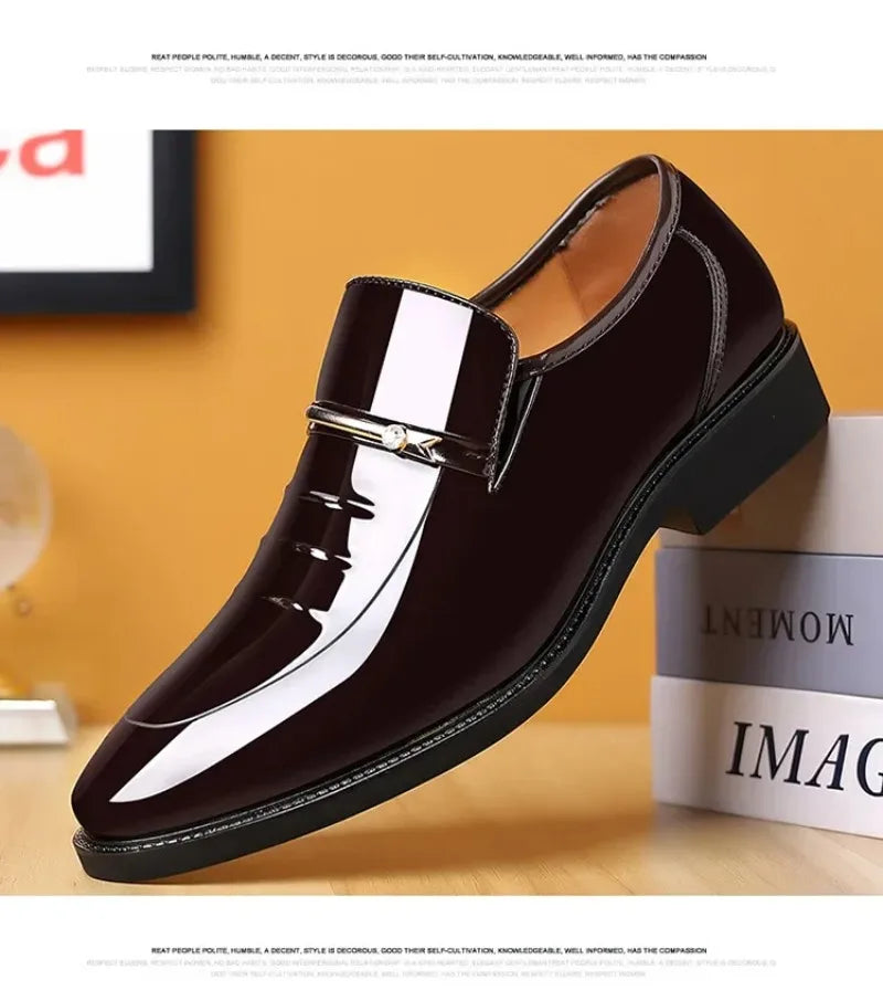 Chaussures habillées pour homme Pointures 38-49, Mocassins formels à haut brillant, Chaussures de mariage de luxe, Chaussures de conduite décontractées et confortables pour hommes