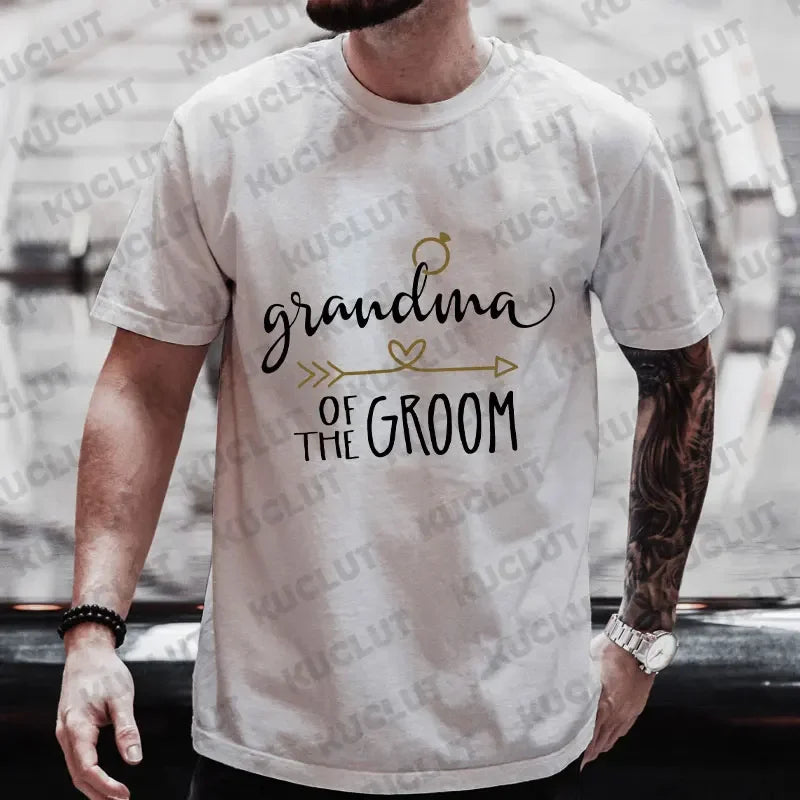 T-shirt « Team Groom » pour le père de la mariée, la mère du marié, pour les enterrements de vie de célibataire, t-shirts pour garçons d'honneur, hauts Y2K assortis pour toute la famille