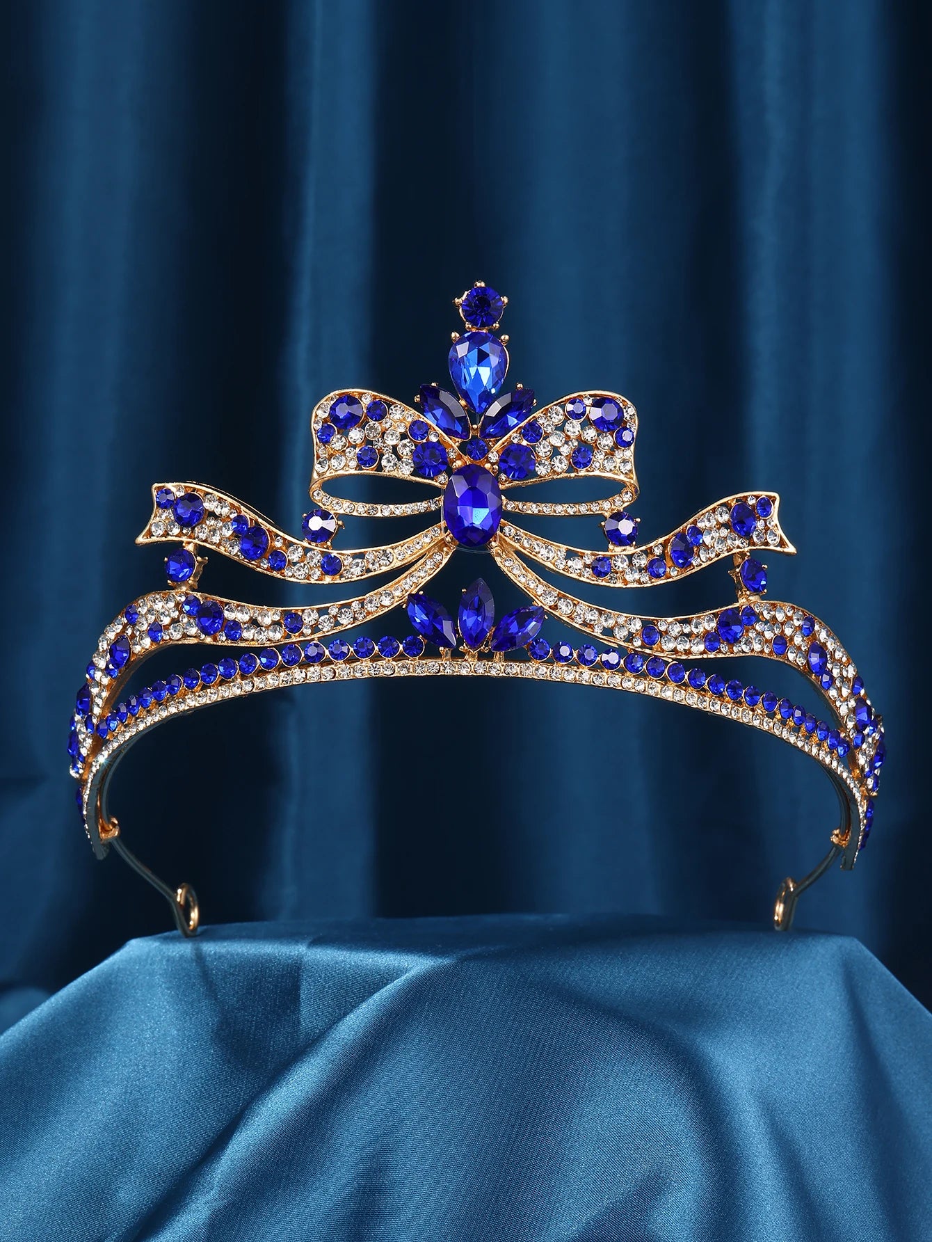 Accessoires pour femmes - Bandeaux de mariage - Bijoux de cheveux pour fiançailles - Serre-têtes en forme de nœud - Tiaras romantiques - Diadèmes de concours de beauté