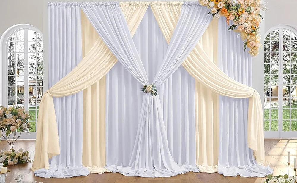 Satin Backdrop Christmas Curtains Wrinkle Free Silky Fabric Background Drapes for Baby Shower Birthday Party Prom Wedding Decor