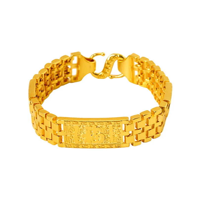 Men's Vintage Gold FU Coin Chain Bracelet | Groom, Father & Wedding Gift