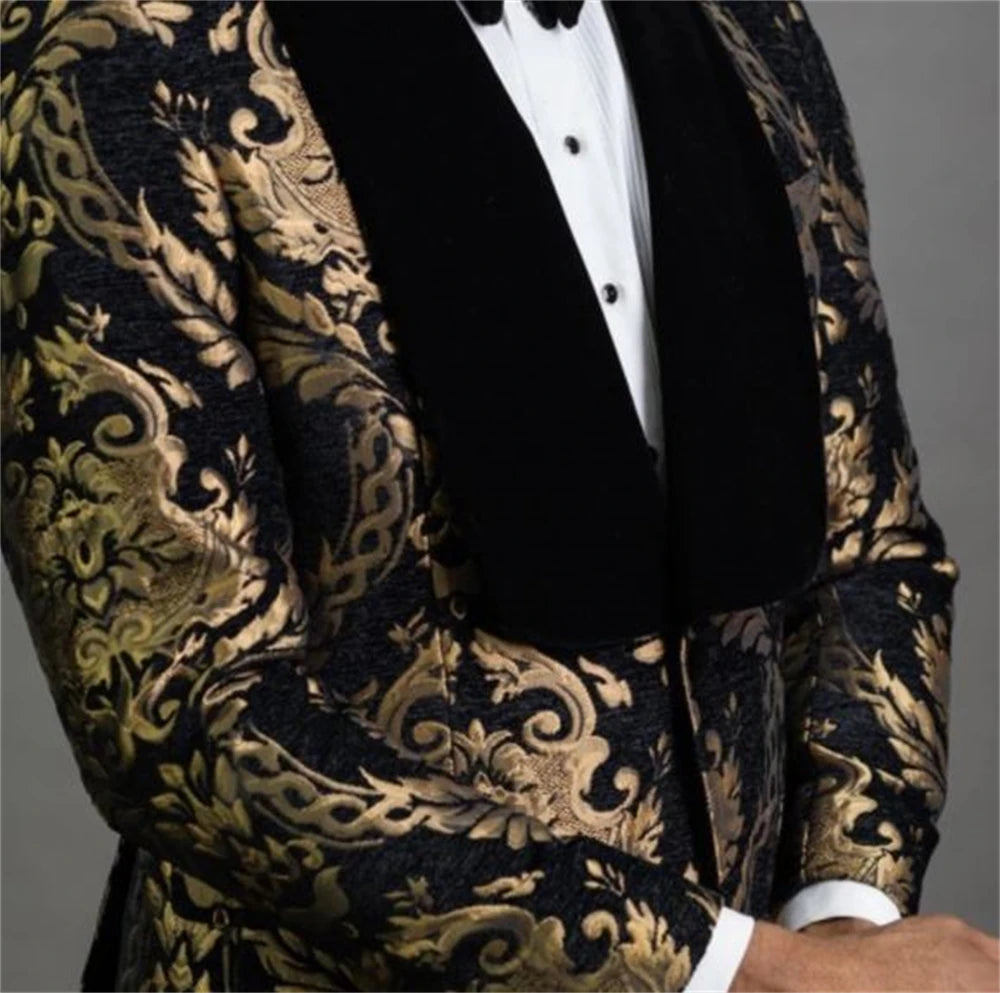 Costume garçon habillé pour soirée, costume pour enfants, costume de mariage pour garçons, blazer floral bleu marine, costumes de bal pour enfants