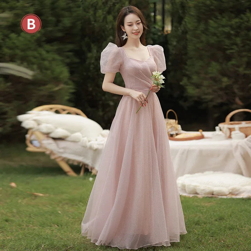 Robe de demoiselle d'honneur féerique printemps-été 2026 pour sœurs minces, robe de soirée de mariage élégante