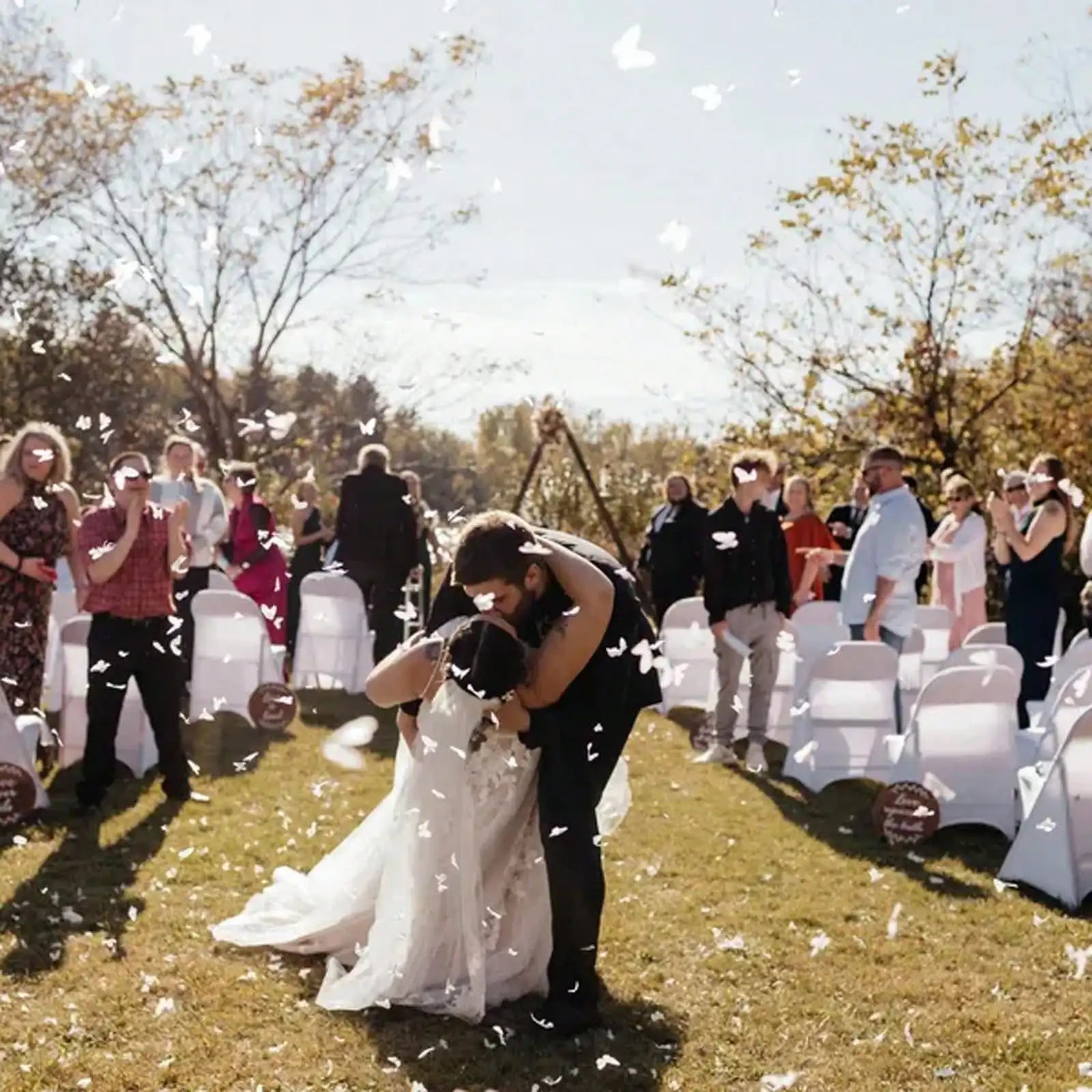 Confettis Papillons Blancs pour Mariage Douche Nuptiale Enterrement de Vie de Jeune Fille Décoration de Mariage Idée de Sortie Allée Confettis en Vrac