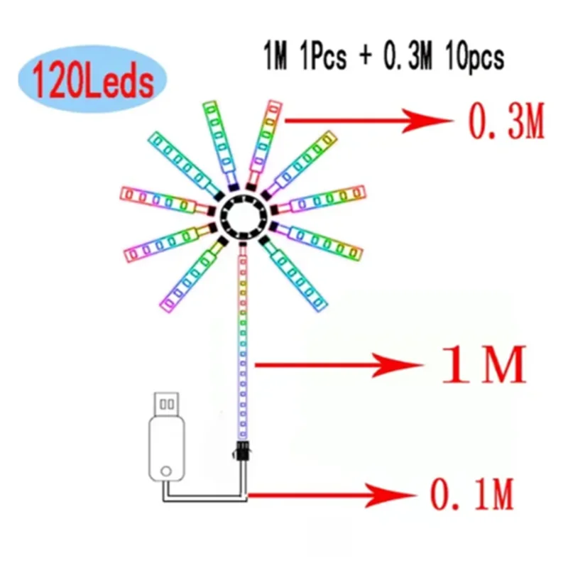 Guirlande lumineuse de Noël intelligente RVBIC à LED, bande lumineuse USB, lampe guirlande LED, pour l'extérieur, le jardin, la chambre, le camping, la décoration de mariage, lumières féériques