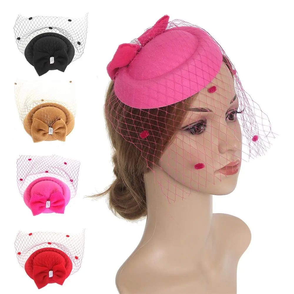 Accessoires Cheveux Serre-têtes Fascinateurs Chapeaux de Mariage Élégants Nœud Feutre Bandeau Pince à Cheveux Fascinateur Chapeau Haut de Forme Mariée