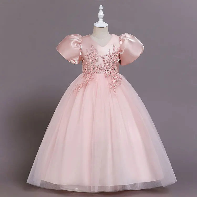 Robes de Demoiselle d'honneur pour Mariages Robes de Soirée Princesse pour Filles Robes d'Enfants à Manches Courtes Robe de Soirée Mariage 3-12 Ans
