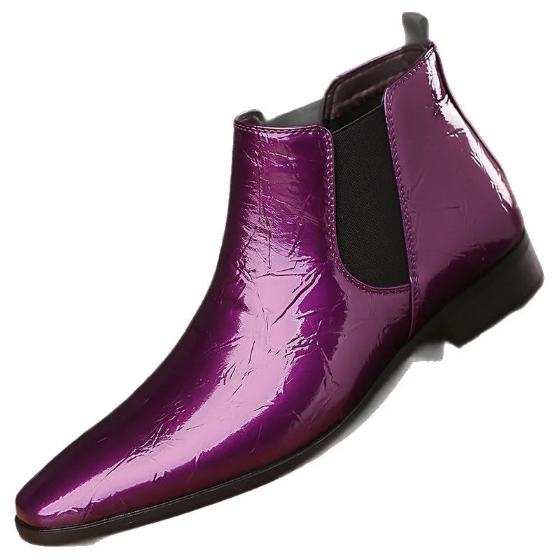 Bottes Chelsea Homme Grandes Tailles 39-48 Bottines Rétro de Haute Qualité Bottes en Cuir Tendance pour Hommes Chaussures Habillées d'Affaires Zapatos