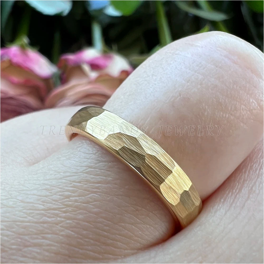 6mm 8mm Hammered Tungsten Carbide Wedding Band for Men Women Domed Brushed Finish Fashion Jewelry Comfort Fit