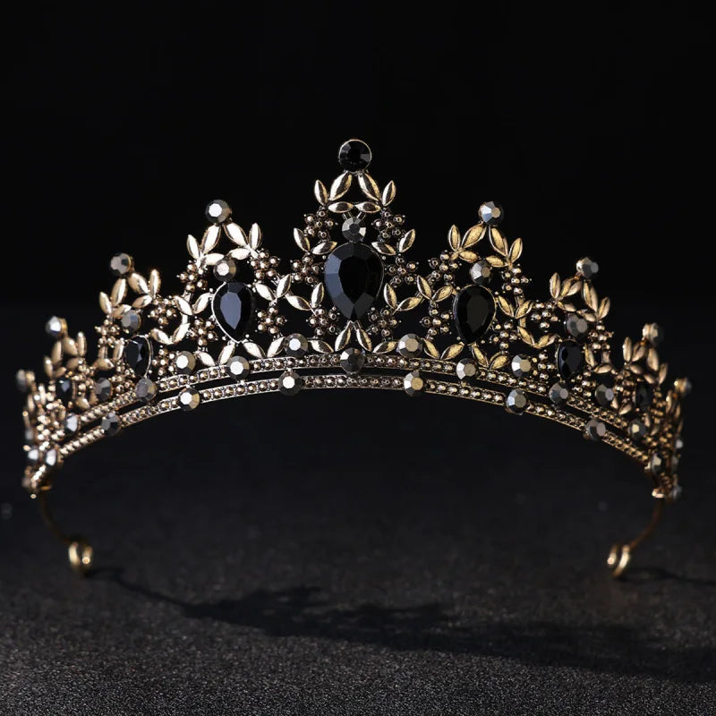 Couronne de Luxe Vintage en Cristal Accessoires de Cheveux de Mariée Style Palais Bandeaux de Fête pour Noël Nouvel An Banquet Soirées