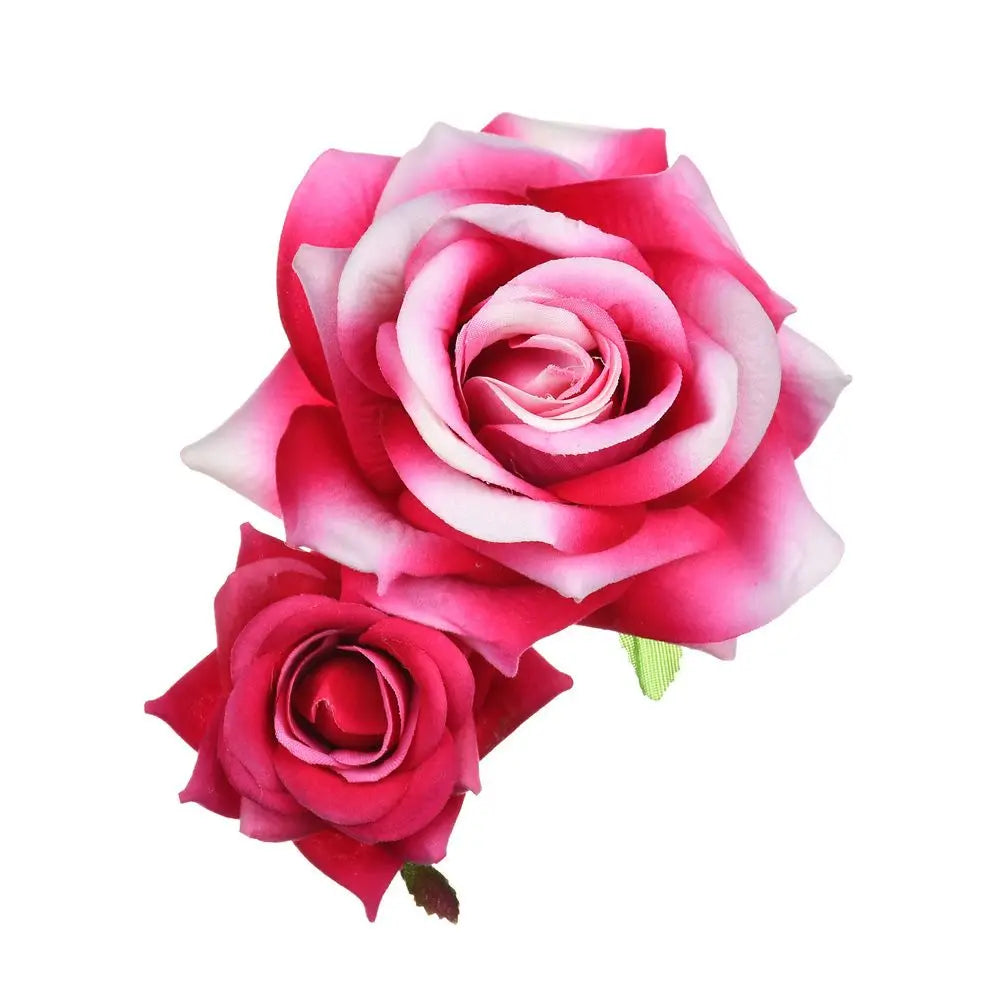 Accessoires de mariée élégants pour festival de mode Bijoux de cheveux de demoiselle d'honneur Double épingle à cheveux rose Pince à cheveux florale de mariée