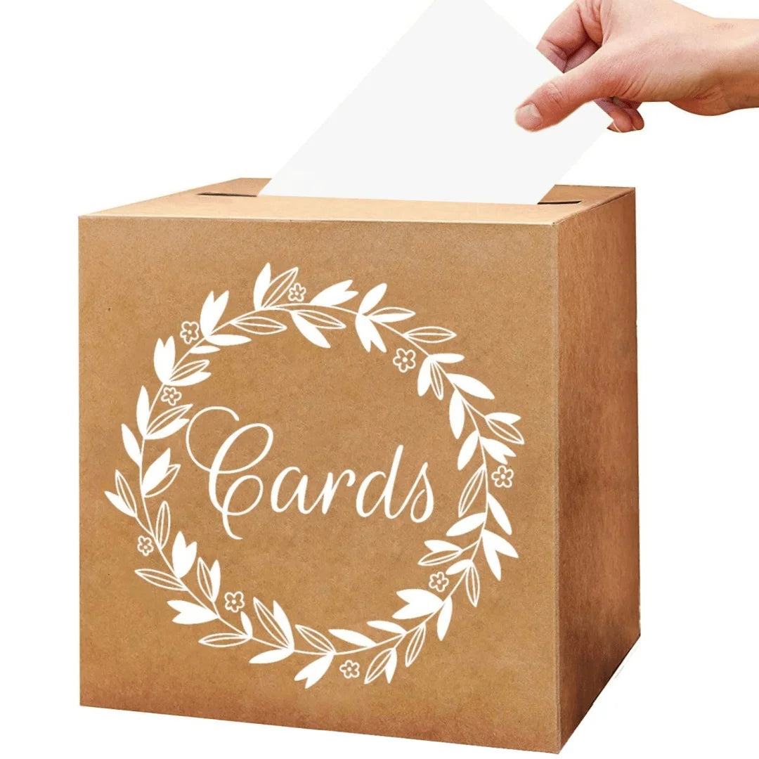 1PC Kraft Card Box Wedding Favors Box Cardboard Receiving Money Box Holder for Wedding Reception Birthday ﻿