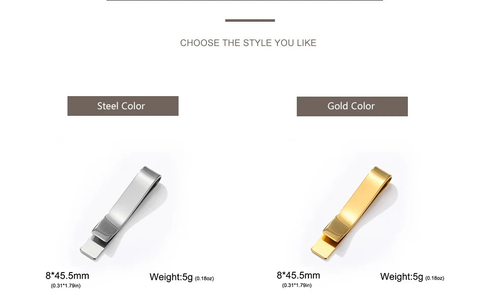 Men's Stainless Steel Tie Clip Set | Groom & Groomsmen Wedding Accessory