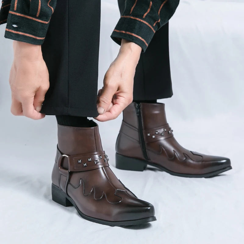 Nouvelle Collection Bottines Homme Chelsea Cuir Décontractées Mode Confortables Bottes Montantes Chaussures de Marche Baskets
