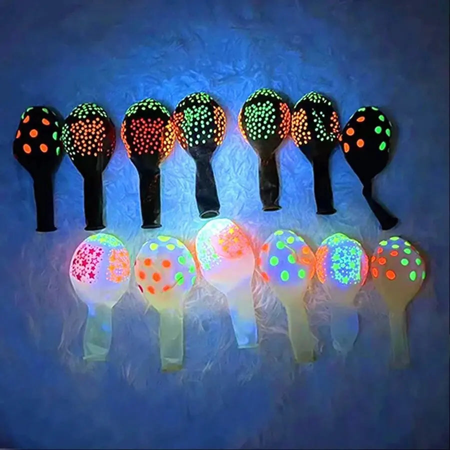 20Pcs Fluorescent Balloon Glow In The Dark Neon Glow Latex Balloons For Wedding Birthday Glow Party Decor