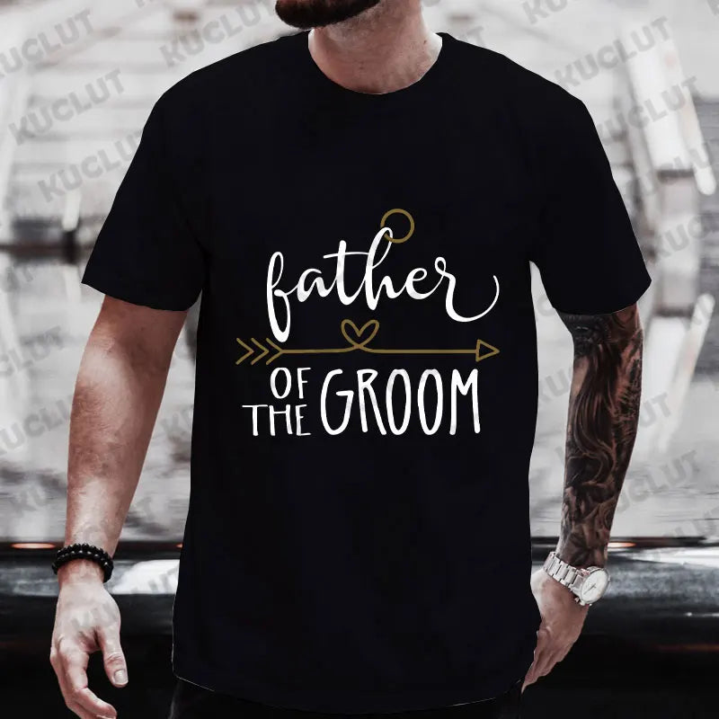T-shirt « Team Groom » pour le père de la mariée, la mère du marié, pour les enterrements de vie de célibataire, t-shirts pour garçons d'honneur, hauts Y2K assortis pour toute la famille