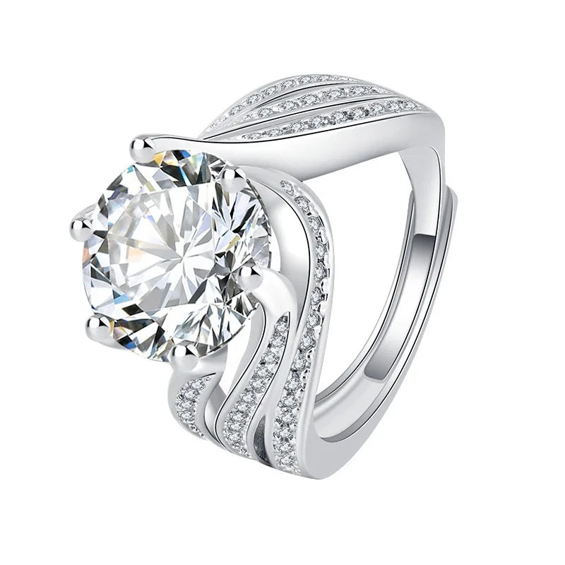 Luxury Moissanite Engagement Ring — 925 Sterling Silver