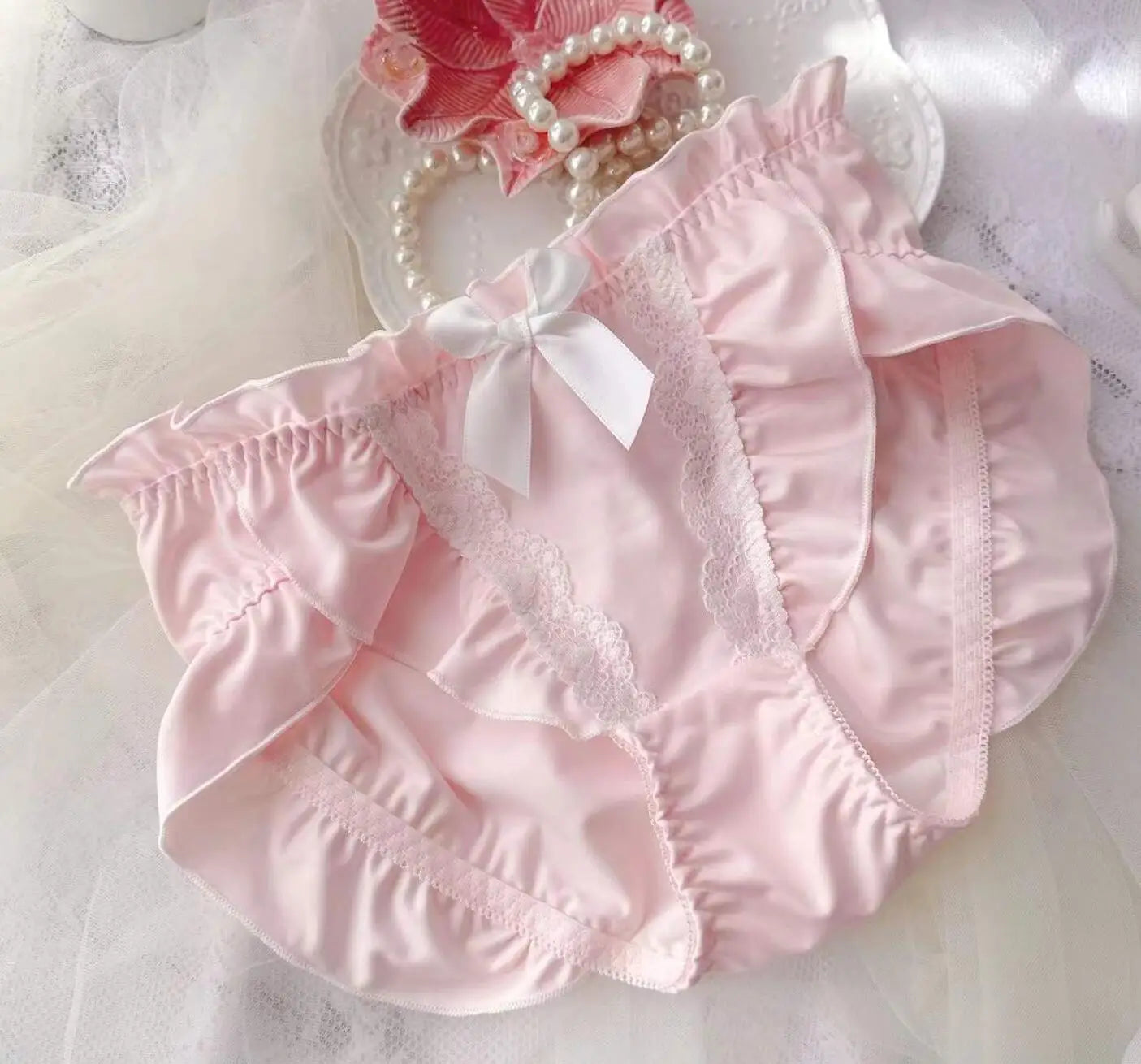 2023 New Arrival 100% Real Photo Lolita Fashion Kawaii Cute college girl Push Up Ruffle Bra Panties Set Underwear Brief Lingerie