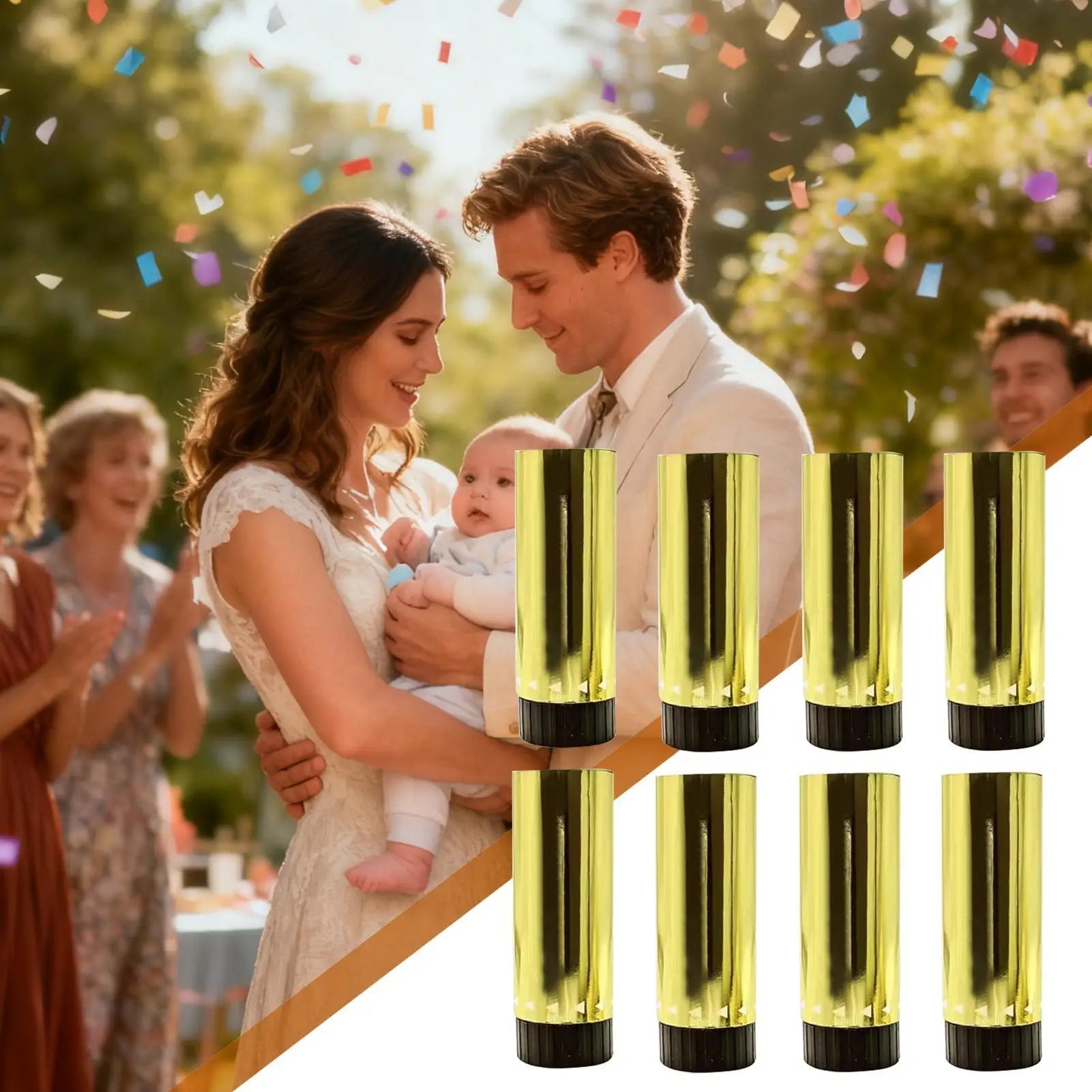8pcs Confetti Cannons Confetis Weddings Launches Petal Launches Cannon Wedding Confetti Confetti Parties Fun Party Supplies