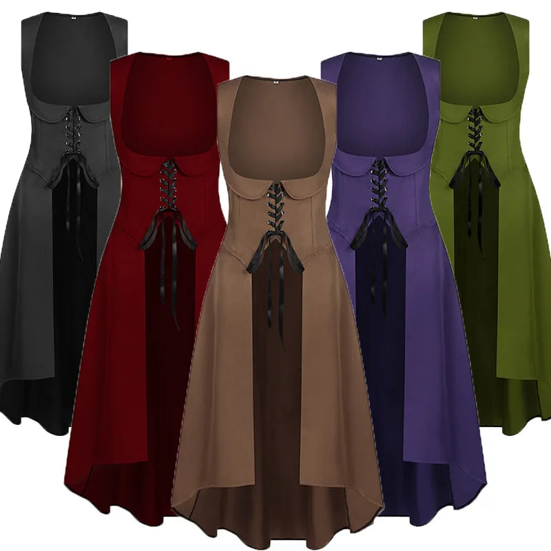 Women Gothic Renaissance Gown Medieval Velvet Court Dress Theater Grade Stage Costume for Dark Halloween Performances