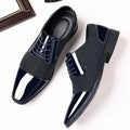 Chaussures habillées classiques tendance pour hommes Richelieus en cuir verni Chaussures de mariage formelles en cuir noir à lacets 2023