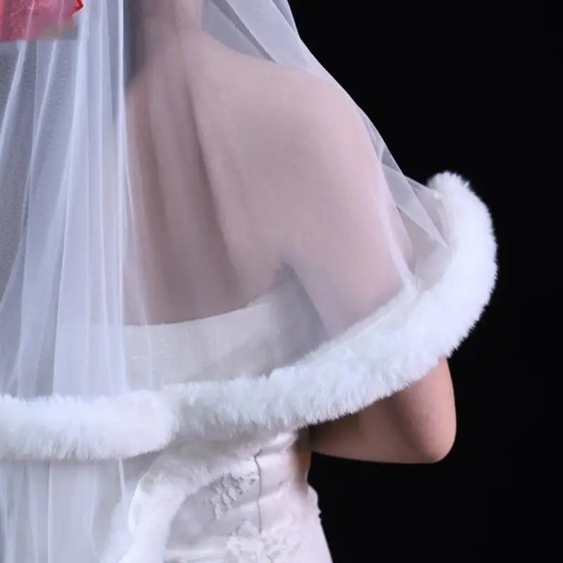39BD Fingertip Bridal Headdress Veils Cathedral Wedding Veils Minimalists Women Veil for Wedding Ceremonies