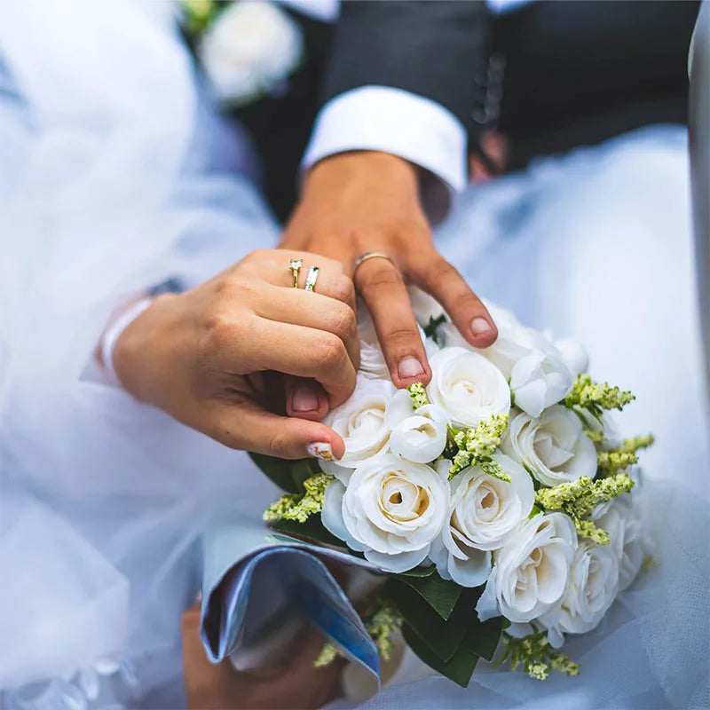 Bouquet de mariée, demoiselle d'honneur, fleurs artificielles en soie blanche, roses, boutonnière de marié, épingles, bouquet de mariage, accessoires de mariage