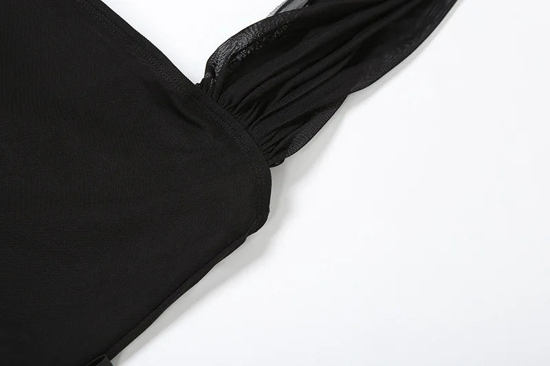 Goth Dark Fairycore Diverse Dressing Styles Partywear Sexy Strapless Hooded Long Dress Gothic Cute Bow Mesh Slim Bodycon Dresses