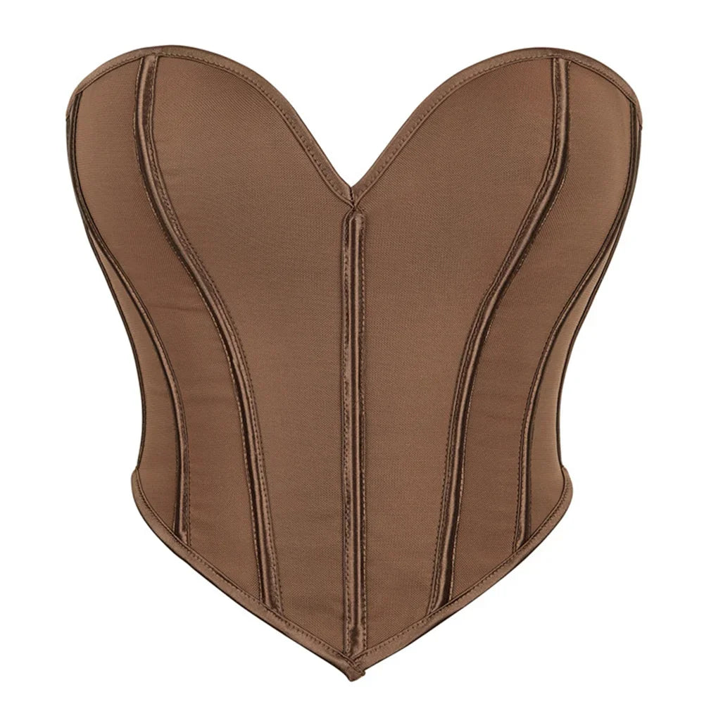 Corsets pigeonnants sexy / Sculpteurs de corps à lacets dorés / Corset lingerie gothique