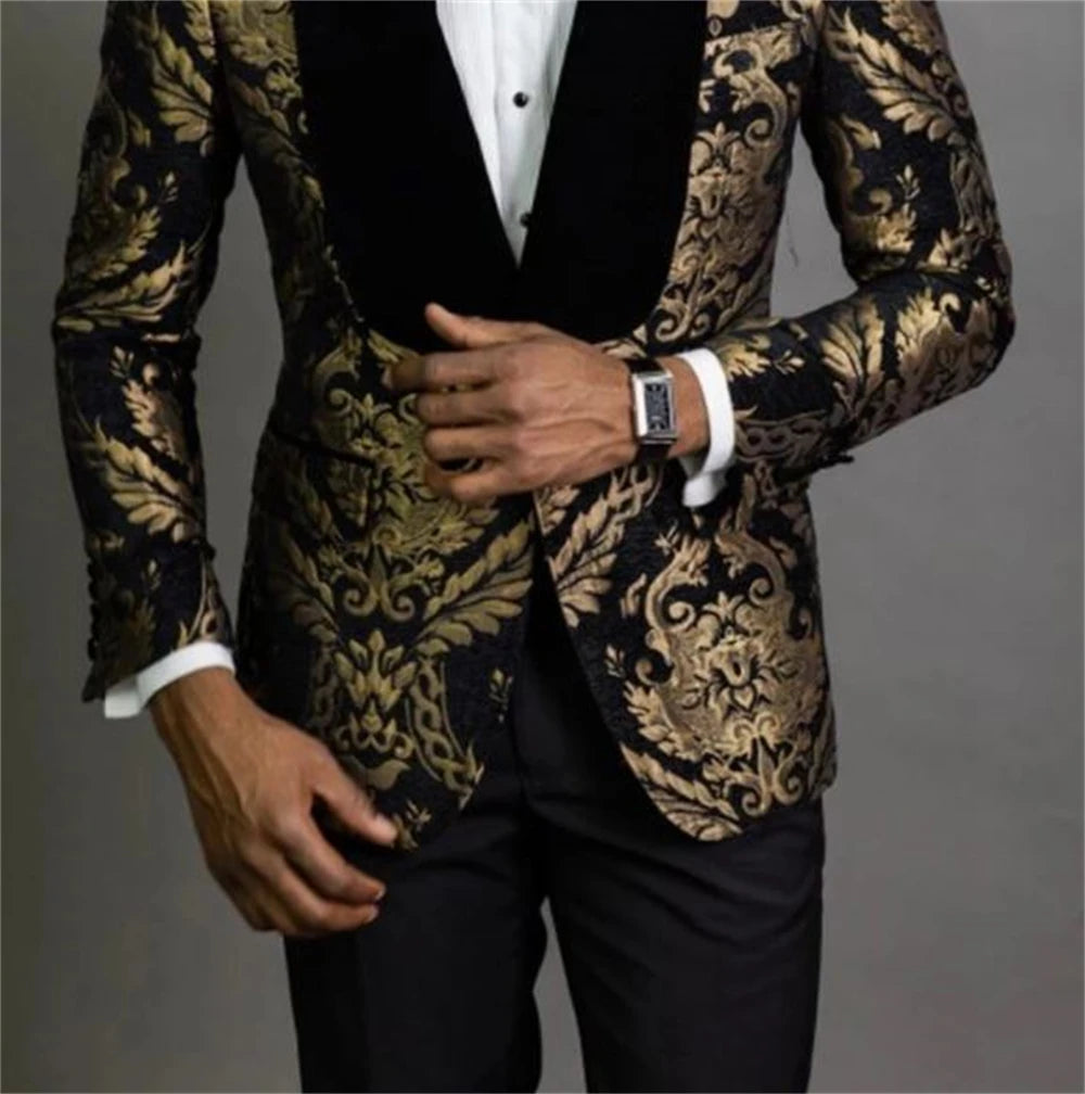 Costume garçon habillé pour soirée, costume pour enfants, costume de mariage pour garçons, blazer floral bleu marine, costumes de bal pour enfants