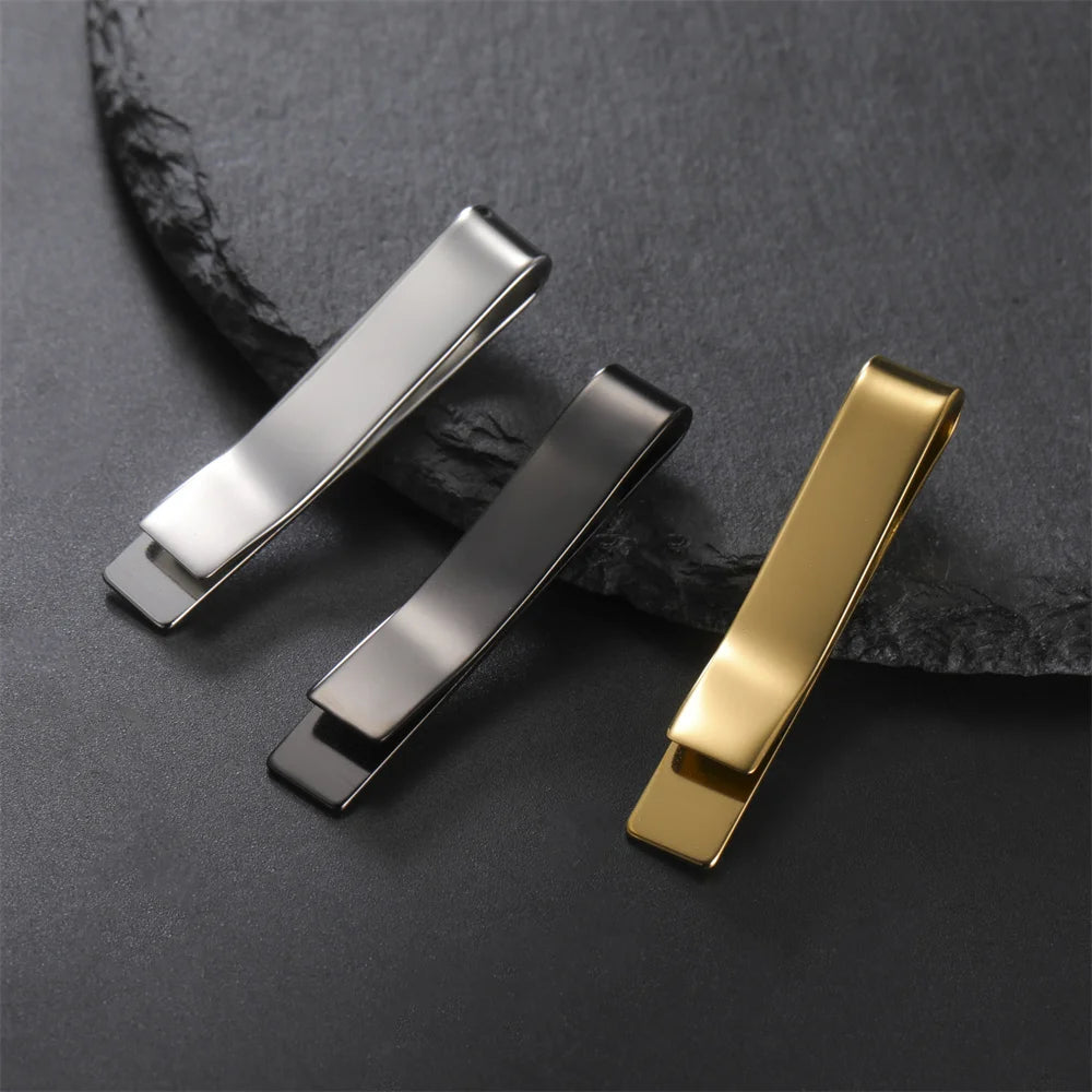 Men's Stainless Steel Tie Clip Set | Groom & Groomsmen Wedding Accessory