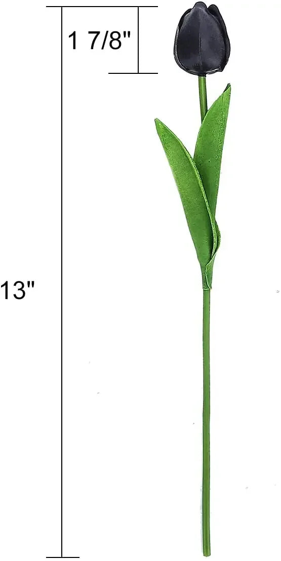 Tulipes noires artificielles "effet naturel" pour décoration de mariage (Lot de 20)