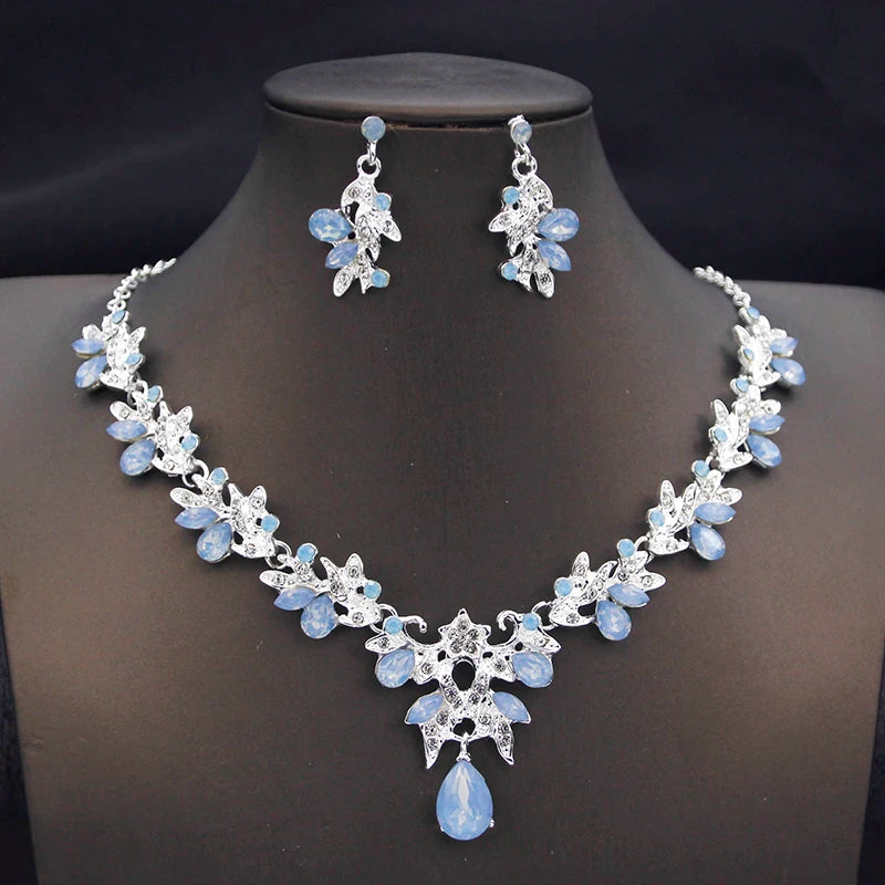 Princess Crown Bridal Jewelry Set — Necklace, Earrings & Crown