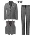 Costume Enfant Garçon Tenue de Mariage Formelle Ensemble Enfant Gentleman Porteur d'Alliances Vêtements de Performance Gilet de Smoking + Pantalon + Blazer 3 PIÈCES