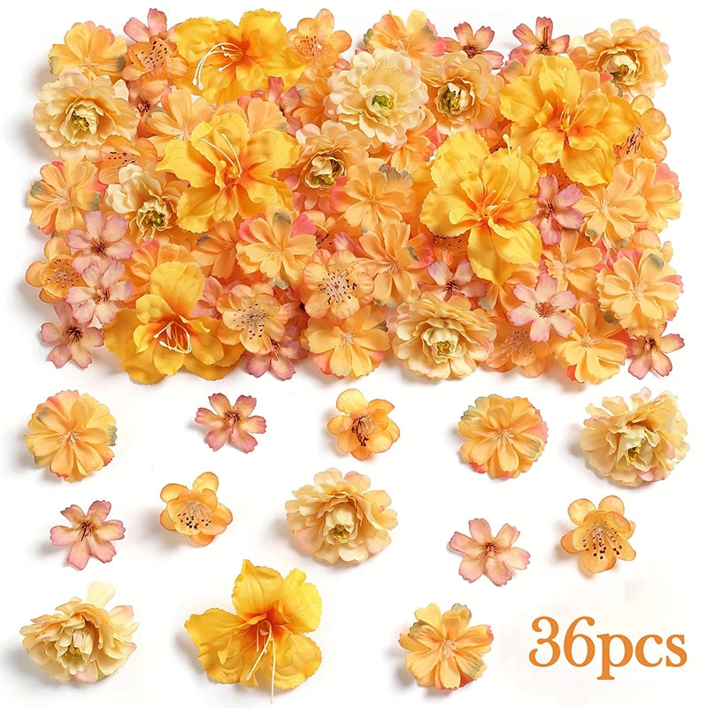 36 Pcs Têtes de Fleur de Marguerites Artificielles en Soie Rose de 4cm pour Couronne Artisanale Décoration de Mariage Décoration de Table Maison DIY Fausses Fleurs