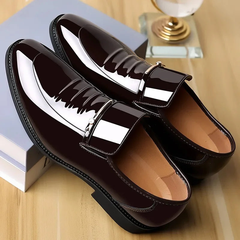 Chaussures habillées pour homme Pointures 38-49, Mocassins formels à haut brillant, Chaussures de mariage de luxe, Chaussures de conduite décontractées et confortables pour hommes