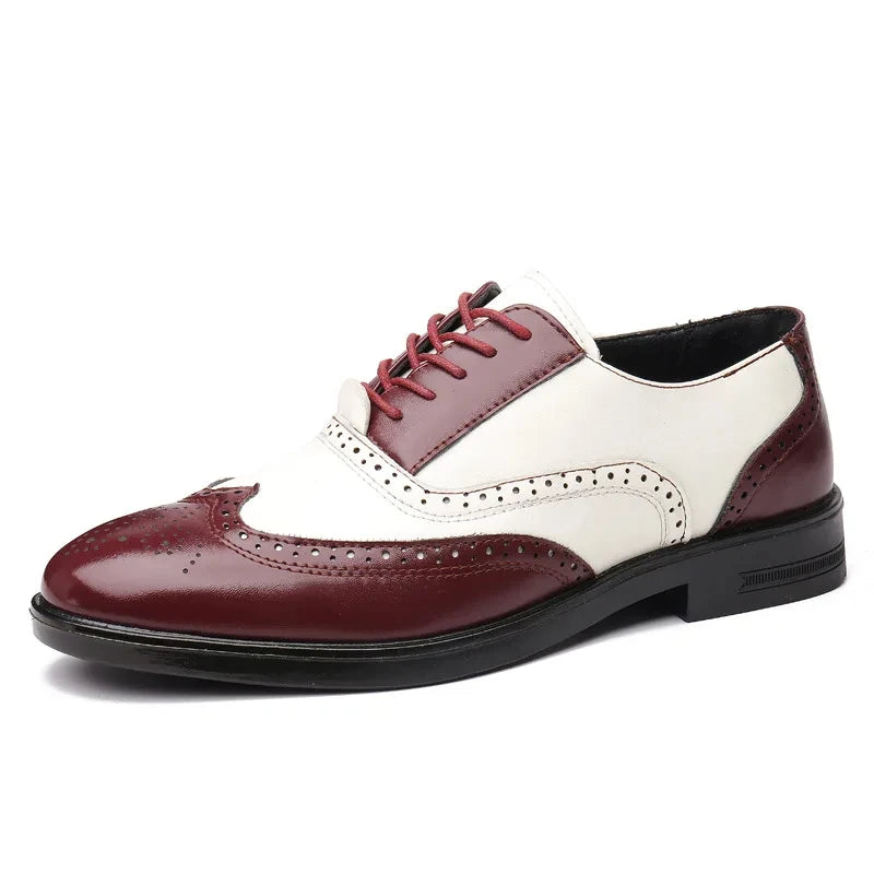 Chaussures habillées multicolores pour hommes Chaussures en cuir rétro pour hommes Chaussures d'affaires baroques pour hommes Chaussures décontractées Oxford pour hommes Erkek Ayakkabı
