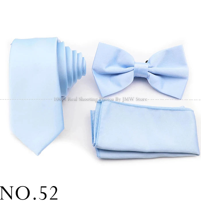 Ensemble cravate et nœud papillon violet bleu sauge vert en polyester, boutons de manchette et broche pour costume de marié, cravate de mariage, accessoire de chemise