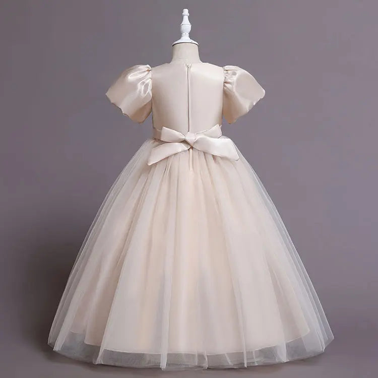 Robes de Demoiselle d'honneur pour Mariages Robes de Soirée Princesse pour Filles Robes d'Enfants à Manches Courtes Robe de Soirée Mariage 3-12 Ans