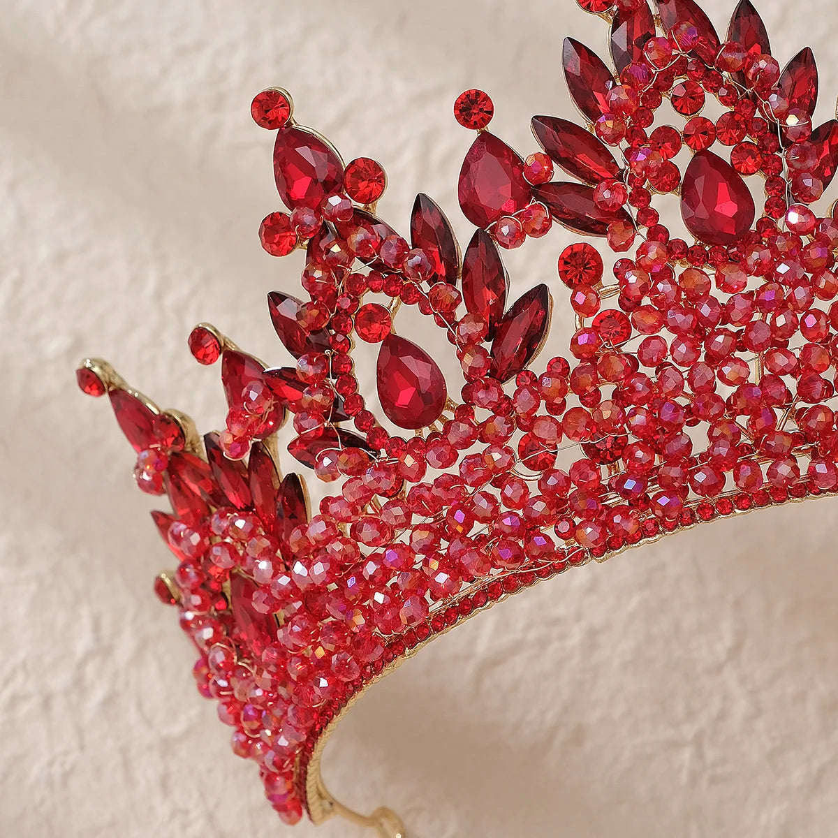 Accessoires de cheveux de mariage colorés roses, coiffe de concours de beauté, diadème de mariée Fait à la main en CRISTAL coloré avec perles