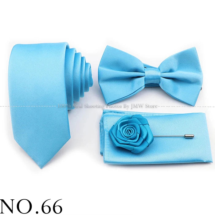 Ensemble cravate et nœud papillon violet bleu sauge vert en polyester, boutons de manchette et broche pour costume de marié, cravate de mariage, accessoire de chemise