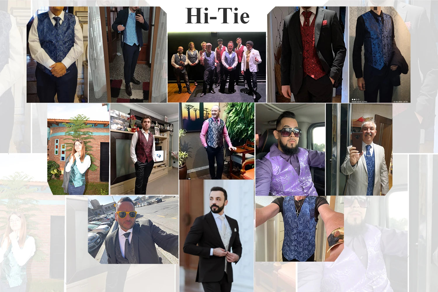 Gilets de costume en soie Hi-Tie pour homme, 4 pièces, tissés, vert sauge uni, gilet, cravate, pochette, boutons de manchette, pour affaires, mariage, robe, veste de taille