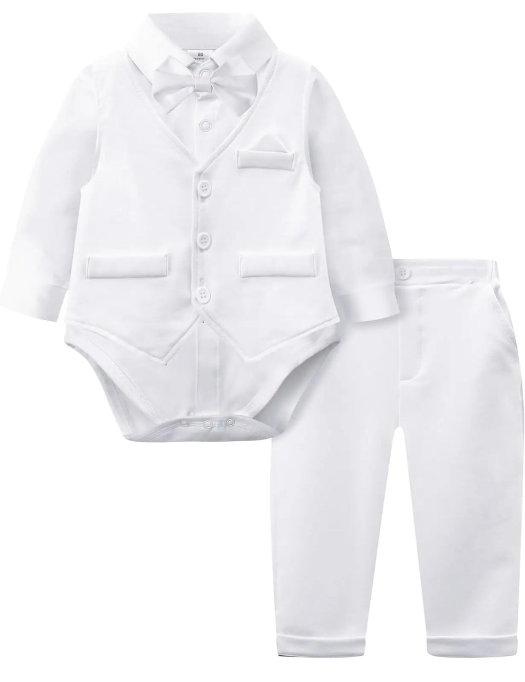 Ensemble Costume Bébé Garçon Tenue Formelle pour Mariage 1er Anniversaire Nouveaux-nés Barboteuse Gilet Pantalon Vêtements de Gentleman