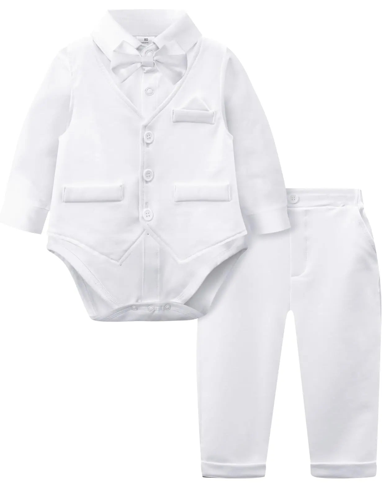 Ensemble Costume Bébé Garçon Tenue Formelle pour Mariage 1er Anniversaire Nouveaux-nés Barboteuse Gilet Pantalon Vêtements de Gentleman