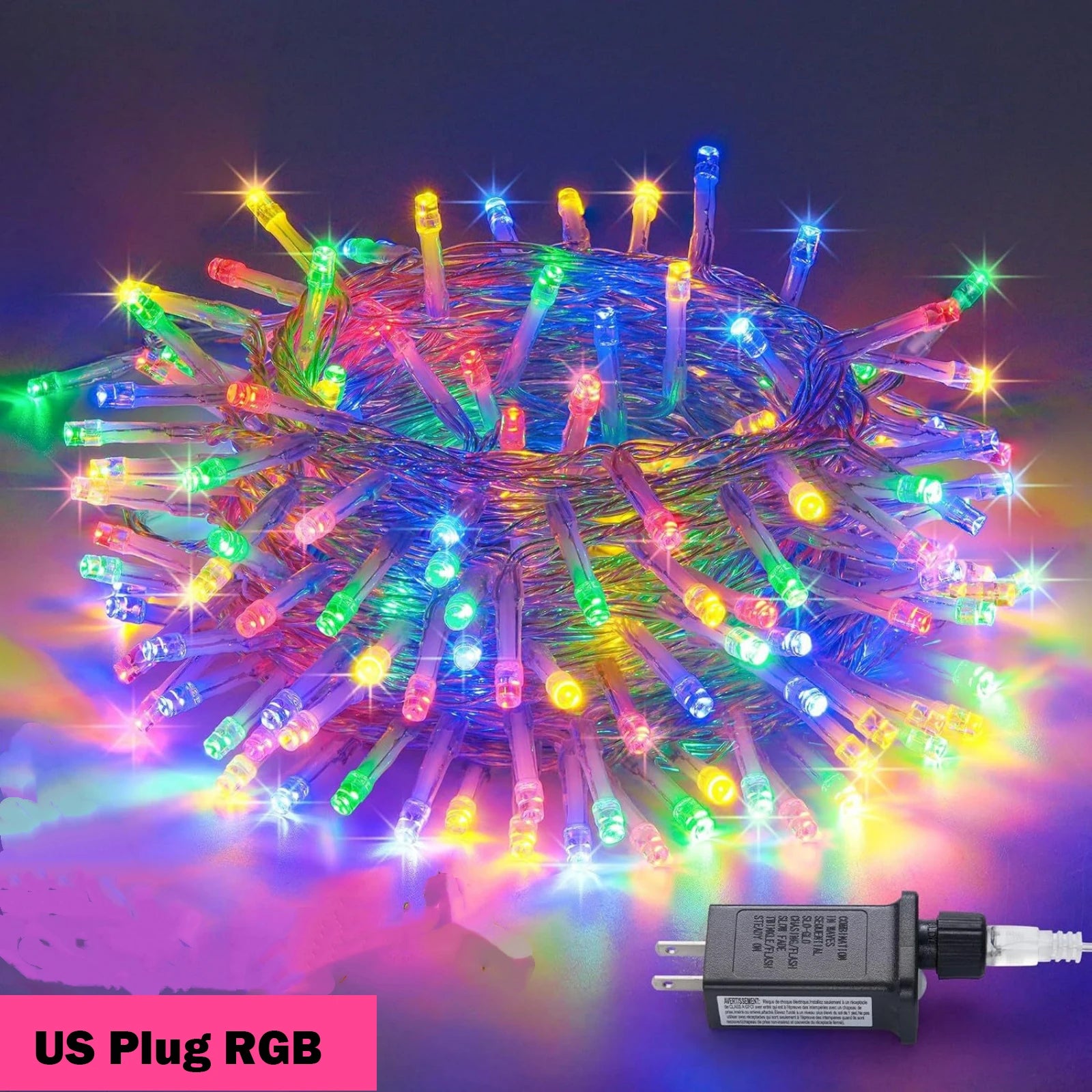 Guirlande lumineuse 24V 100/800LED 8 Modes Étanche Bleu Blanc Chaud RVB Lumières de Noël Fées pour Cour Fête Mariage Décoration